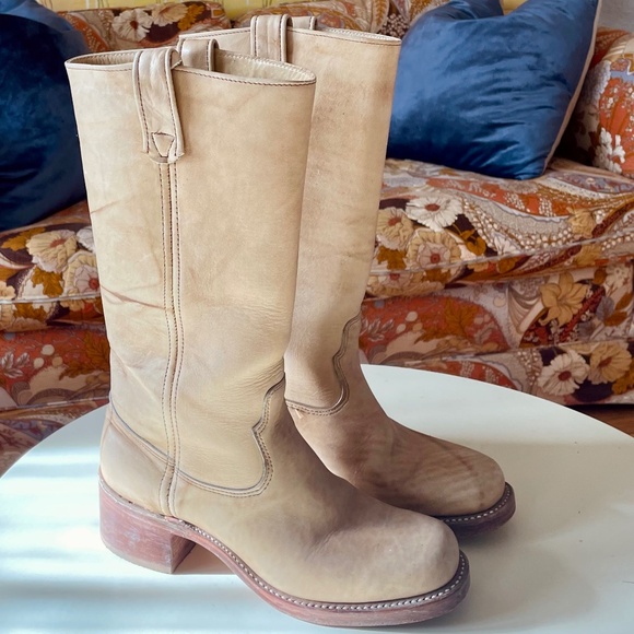 Frye Shoes - Vintage 70s Frye Campus Banana Leather Boot Look Alike